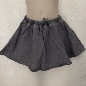 ZARA Girl’s Gray Flared Denim Mini Skirt with Built in Shorts Size 9-10 NWT
